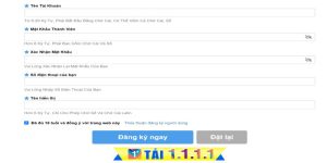 Hướng dẫn đăng ký Bongx9 nhanh chóng từ A - Z cho tân binh 5 Bước 2: Điền thông tin cá nhân vào các miền trong giao diện đăng ký